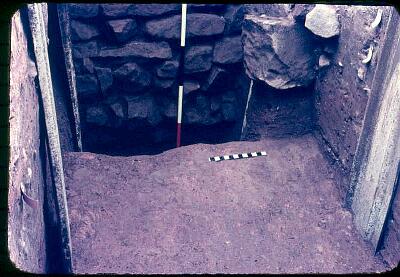 Upper Well Street Excavations 1960 (WSI): 14th century wall, 'Red Ditch' and a pre-wall hut  © Coventry City Council